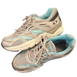 Apex X527 Boss Runner Sneaker Shoe Motion-Control Silver/Sea Blue Lace-Up 8.5M